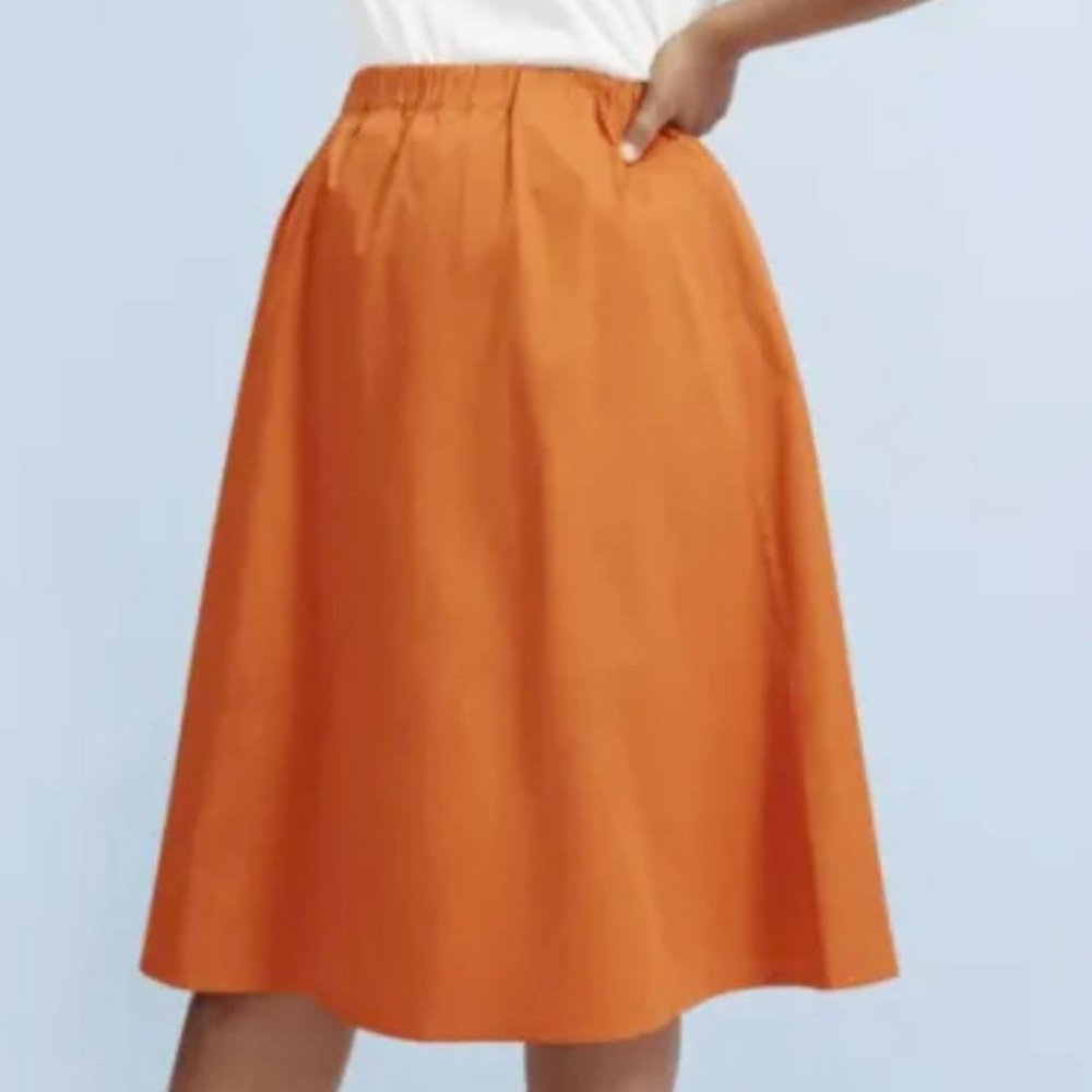 Everlane Orange Midi Skirt